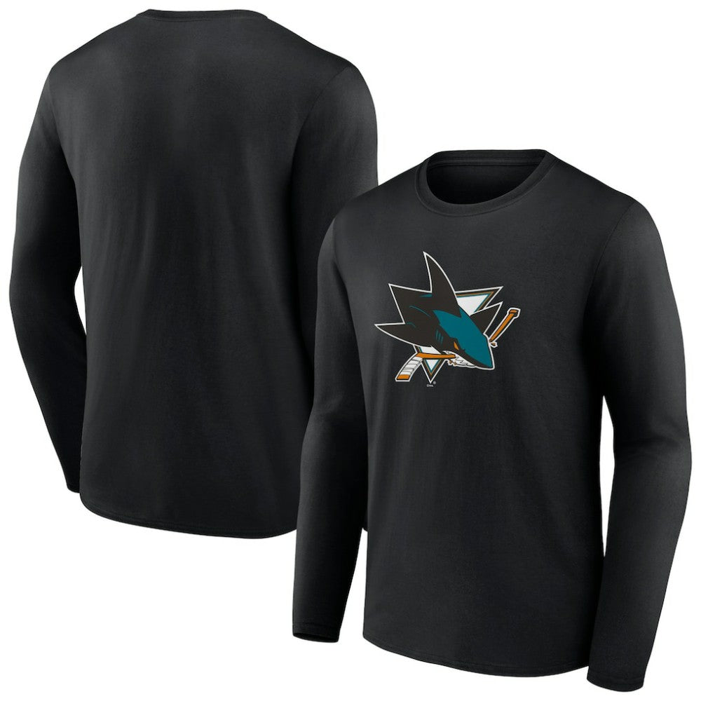 San Jose Sharks - Primary Logo Team Long Sleeve T-Shirt Black
