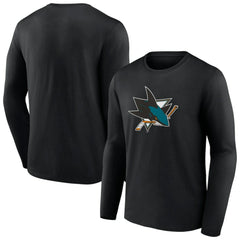 San Jose Sharks - Primary Logo Team Long Sleeve T-Shirt Black
