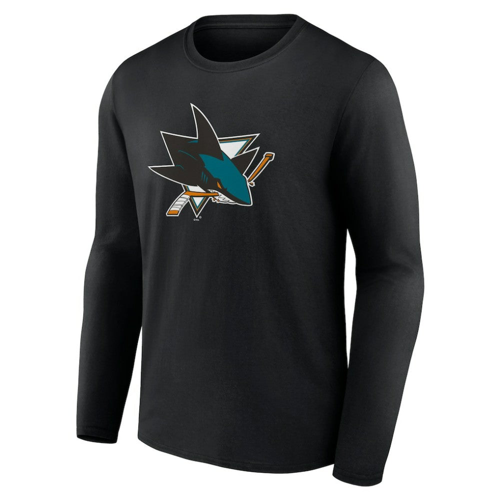 San Jose Sharks - Primary Logo Team Long Sleeve T-Shirt Black
