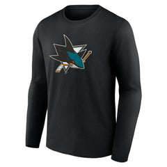 San Jose Sharks - Primary Logo Team Long Sleeve T-Shirt Black