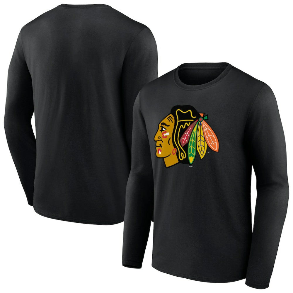 Chicago Blackhawks Primary Logo Team Long Sleeve T-Shirt Black