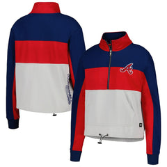 Atlanta Braves The Wild Collective Women's Color Block Half-Zip Jacket On Sale
