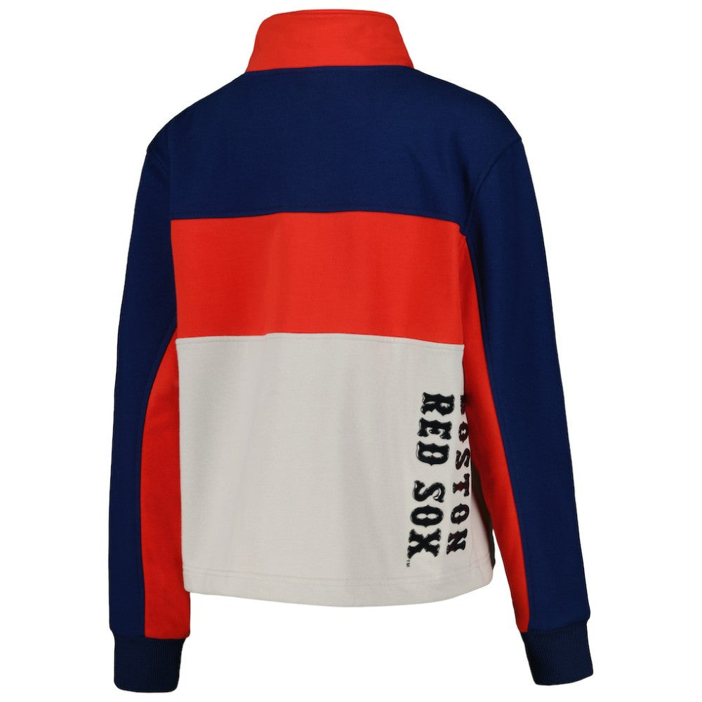Boston Red Sox The Wild Collective Women's Color Block Half-Zip Jacket discount
