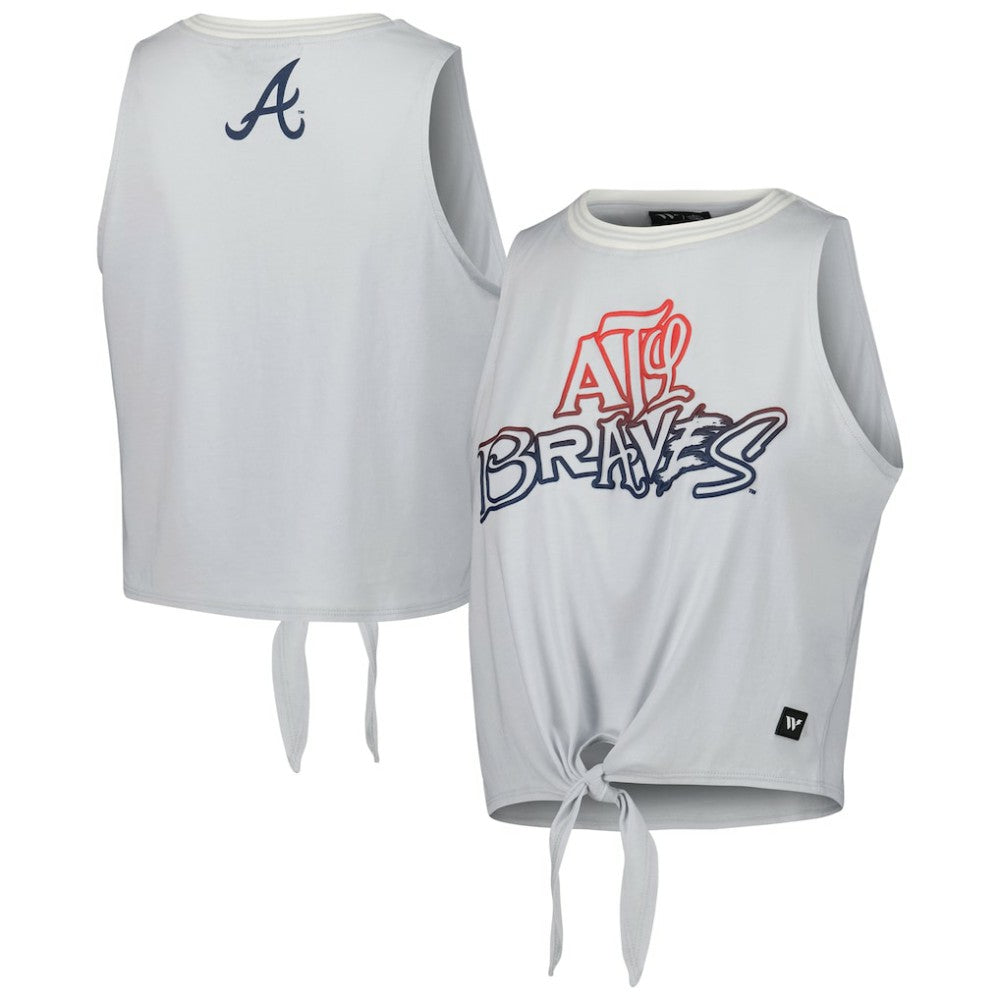 Atlanta Braves The Wild Collective Women's Twisted Tie Front Tank Top discount