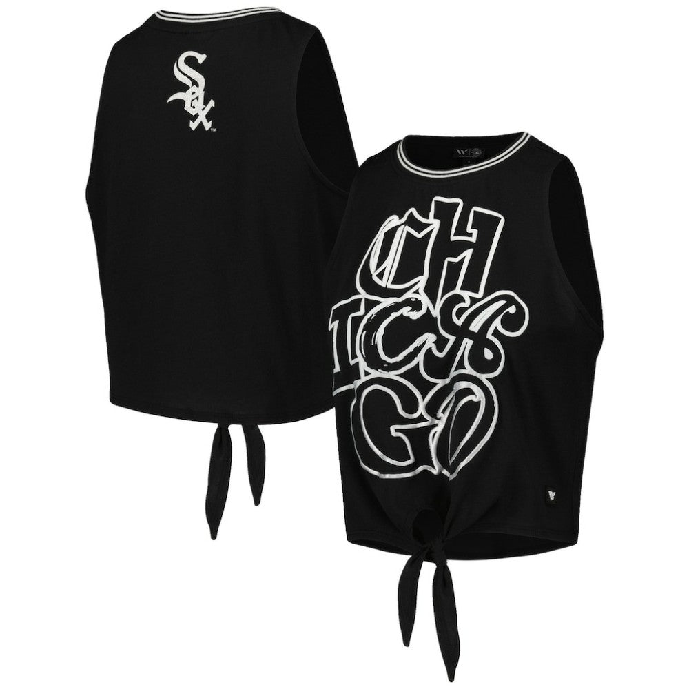 Chicago White Sox The Wild Collective Women's Twisted Tie Front Tank Top for sale