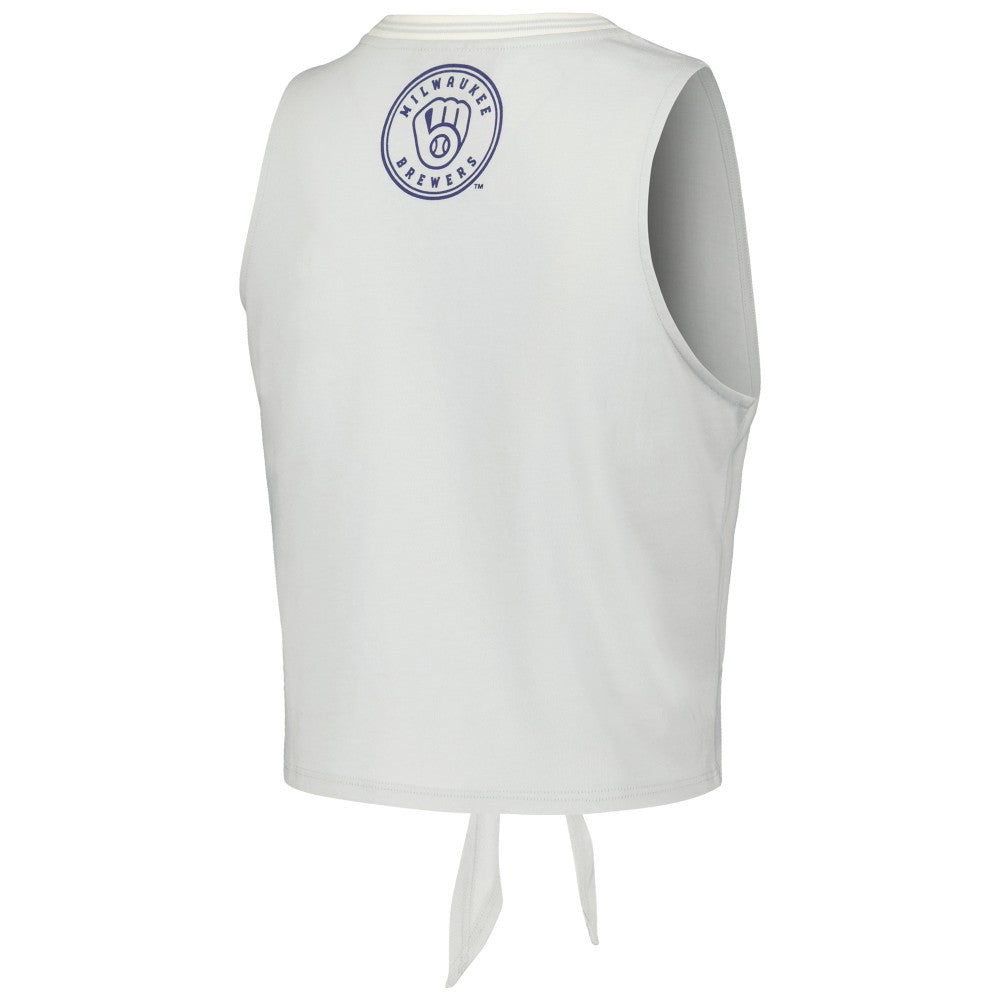 Milwaukee Brewers The Wild Collective Women's Twisted Tie Front Tank Top On Sale