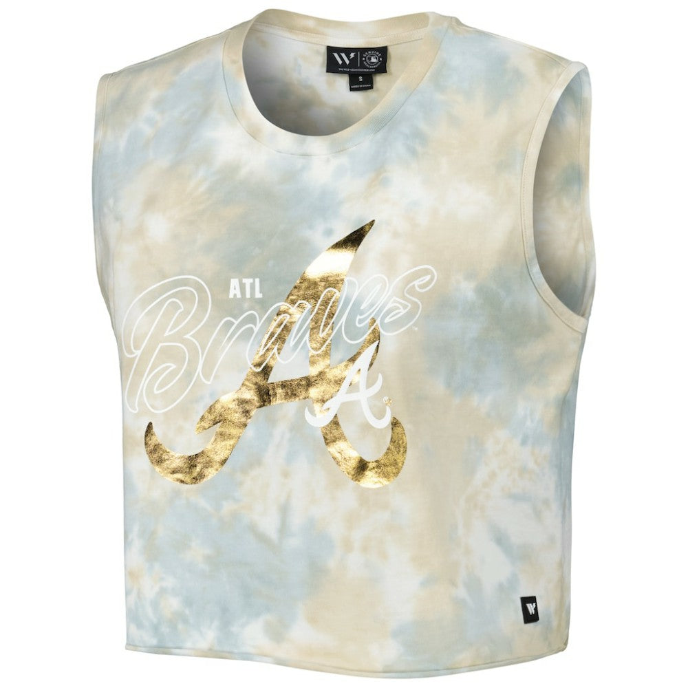 Atlanta Braves The Wild Collective Women's Washed Muscle Tank Top On Sale