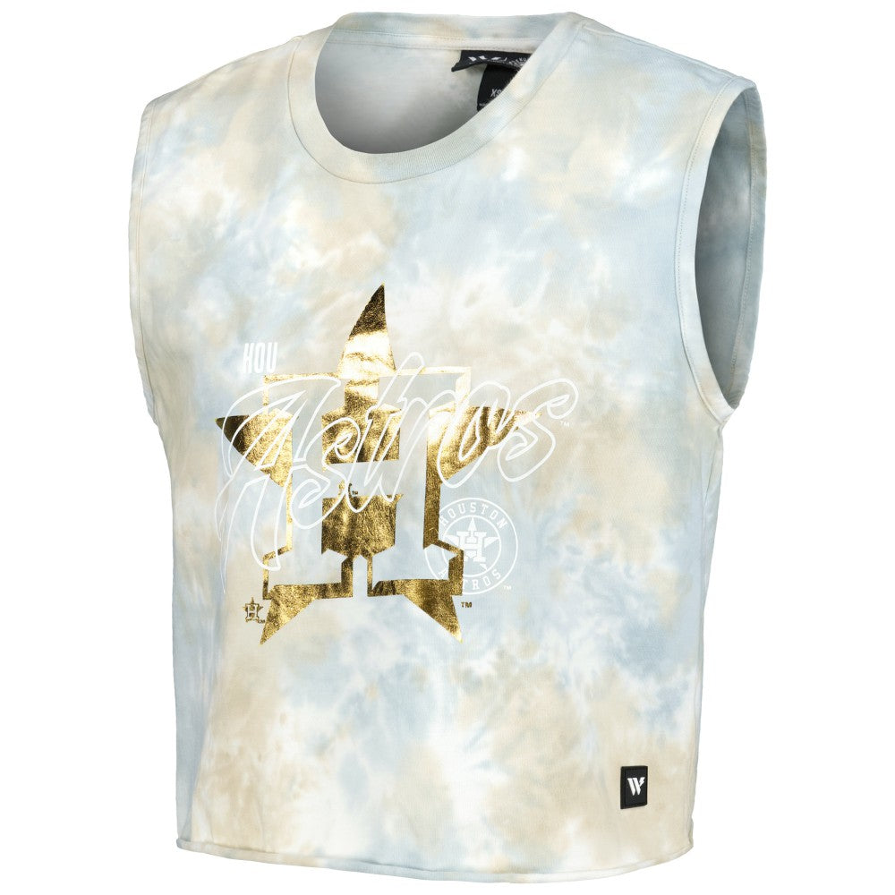 Houston Astros The Wild Collective Women's Washed Muscle Tank Top Lifestyle