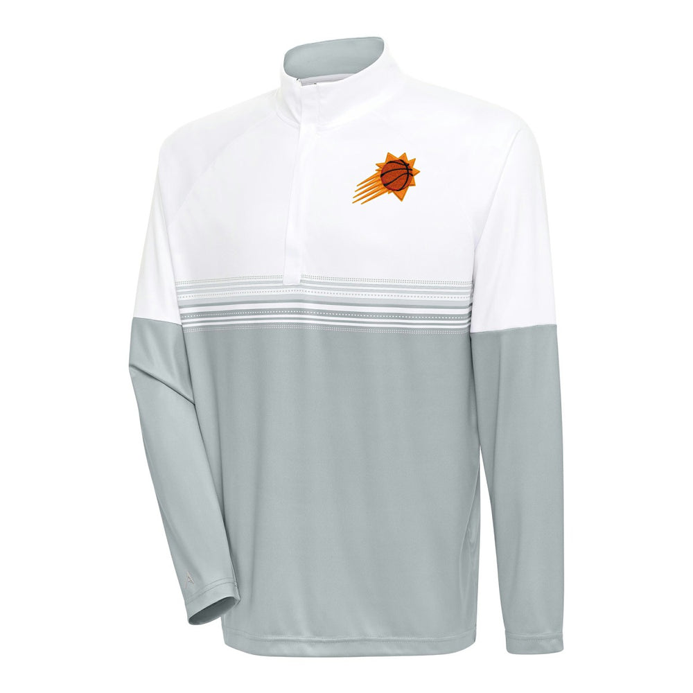 NBA - Phoenix Suns Antigua Bender Quarter-Zip Pullover Top - White/Gray