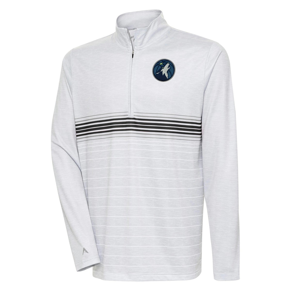 NBA - Minnesota Timberwolves Antigua Bullseye Quarter-Zip Pullover Top - Heather Gray/Black