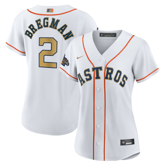 Alex Bregman Houston Astros Nike Women's 2023 Gold Collection Replica Player Jersey - White/Gold | MLB Jerseys