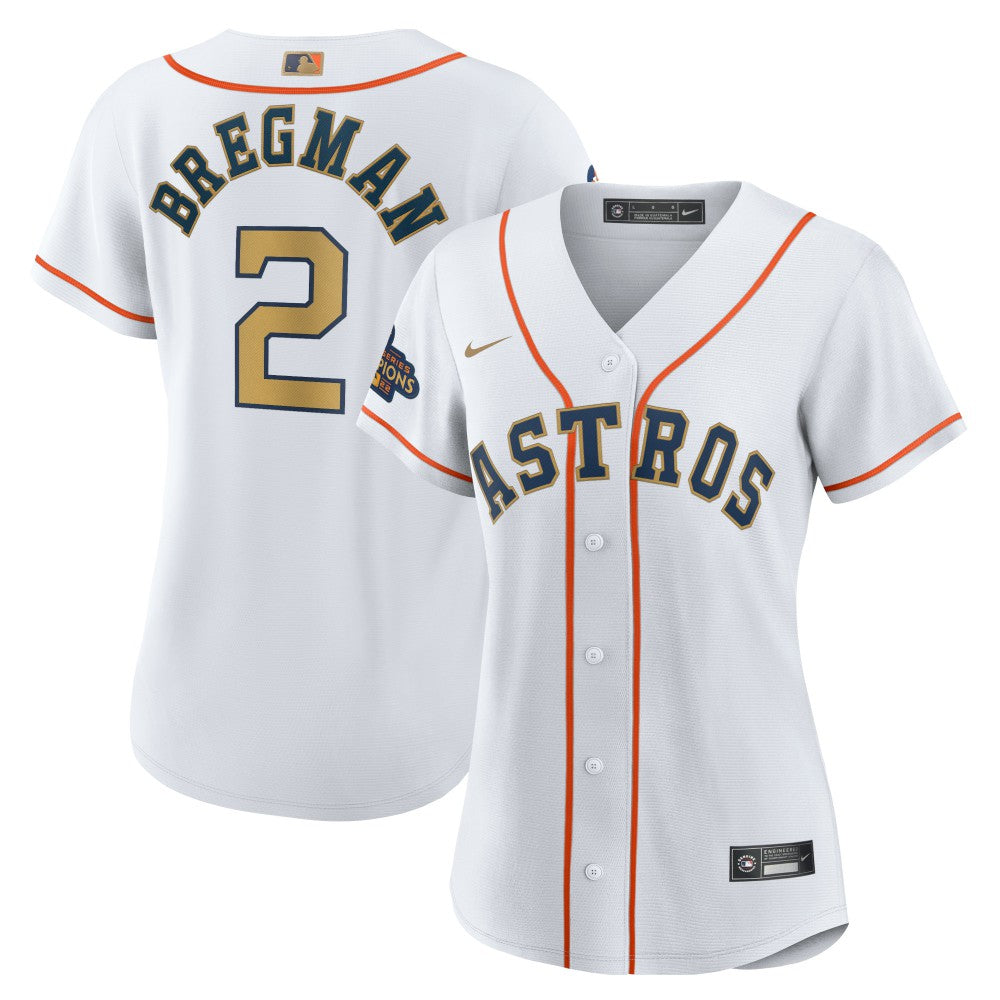 Alex Bregman Houston Astros Nike Women's 2023 Gold Collection Replica Player Jersey for sale