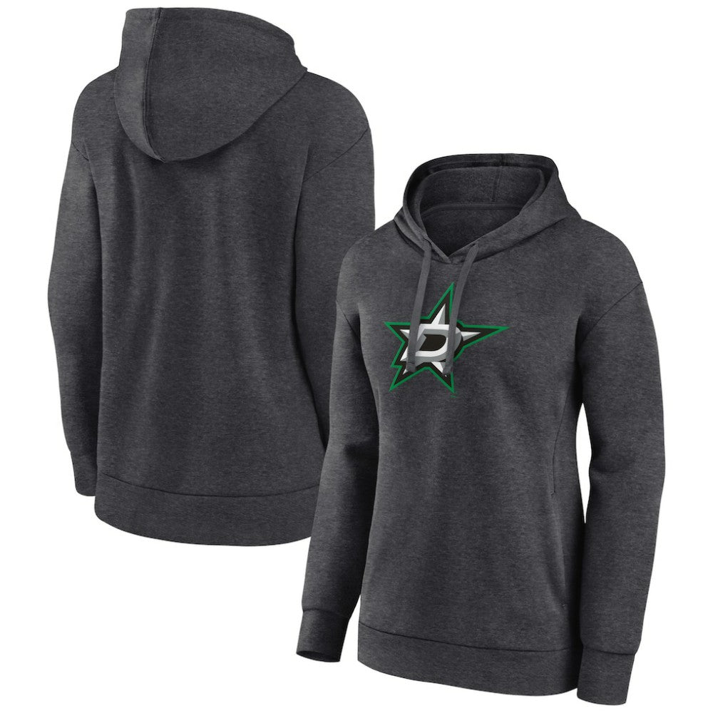 Dallas Stars - Women's Primary Logo Pullover Hoodie Charcoal