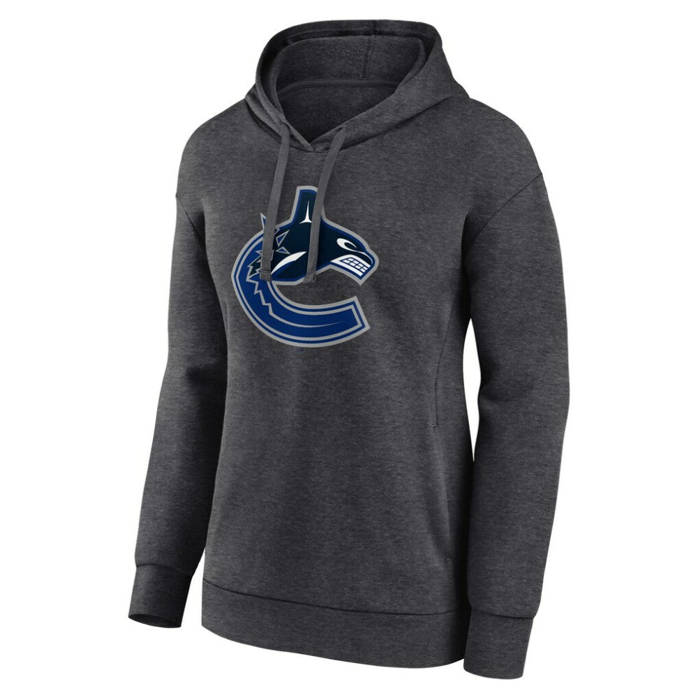 Vancouver Canucks - Women's Primary Logo Pullover Hoodie Charcoal