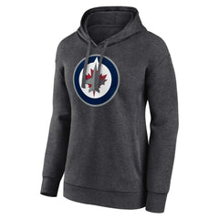 Winnipeg Jets - Women's Primary Logo Pullover Hoodie Charcoal