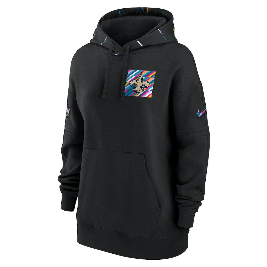 New Orleans Saints Women's 2023 NFL Crucial Catch Club Pullover Hoodie Black - Nike