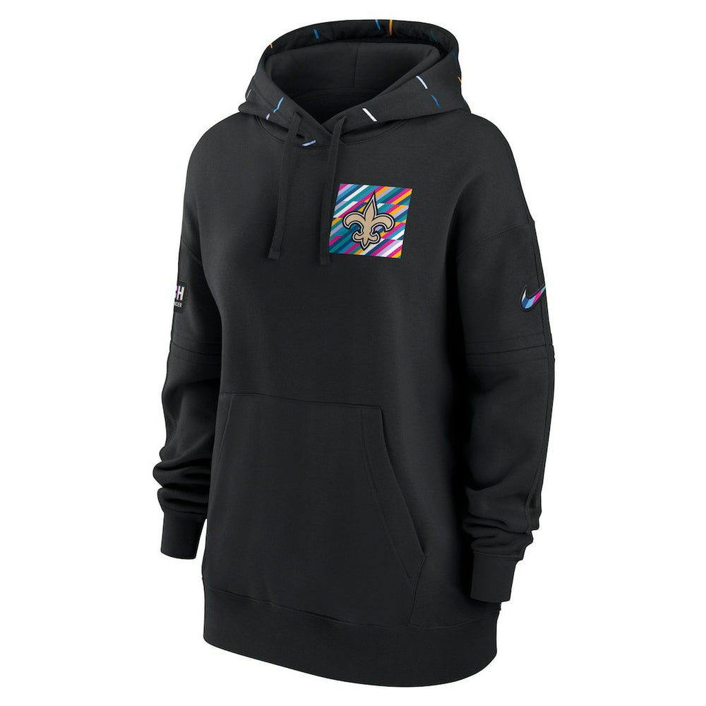 New Orleans Saints Women's 2023 NFL Crucial Catch Club Pullover Hoodie Black - Nike