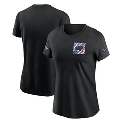 Carolina Panthers Women's Crucial Catch Sideline Tri-Blend T-Shirt Black - Nike