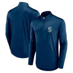 Seattle Kraken Fanatics Mock Neck Quarter-Zip Top Deep Sea Blue
