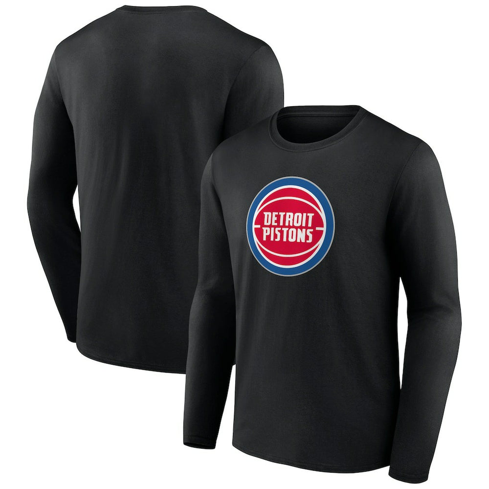 NBA - Detroit Pistons Primary Team Logo Long Sleeve T-Shirt - Black