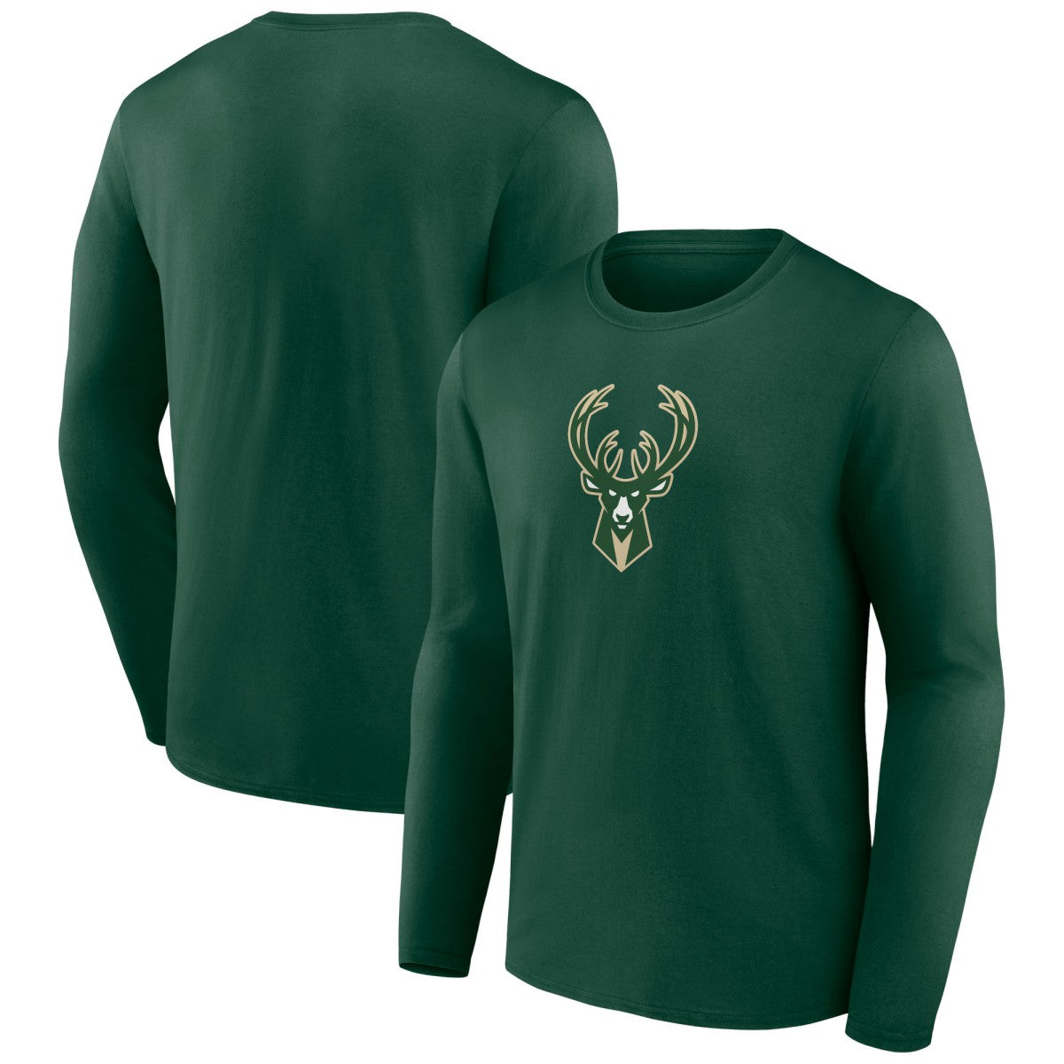 NBA - Milwaukee Bucks Primary Team Logo Long Sleeve T-Shirt - Hunter Green