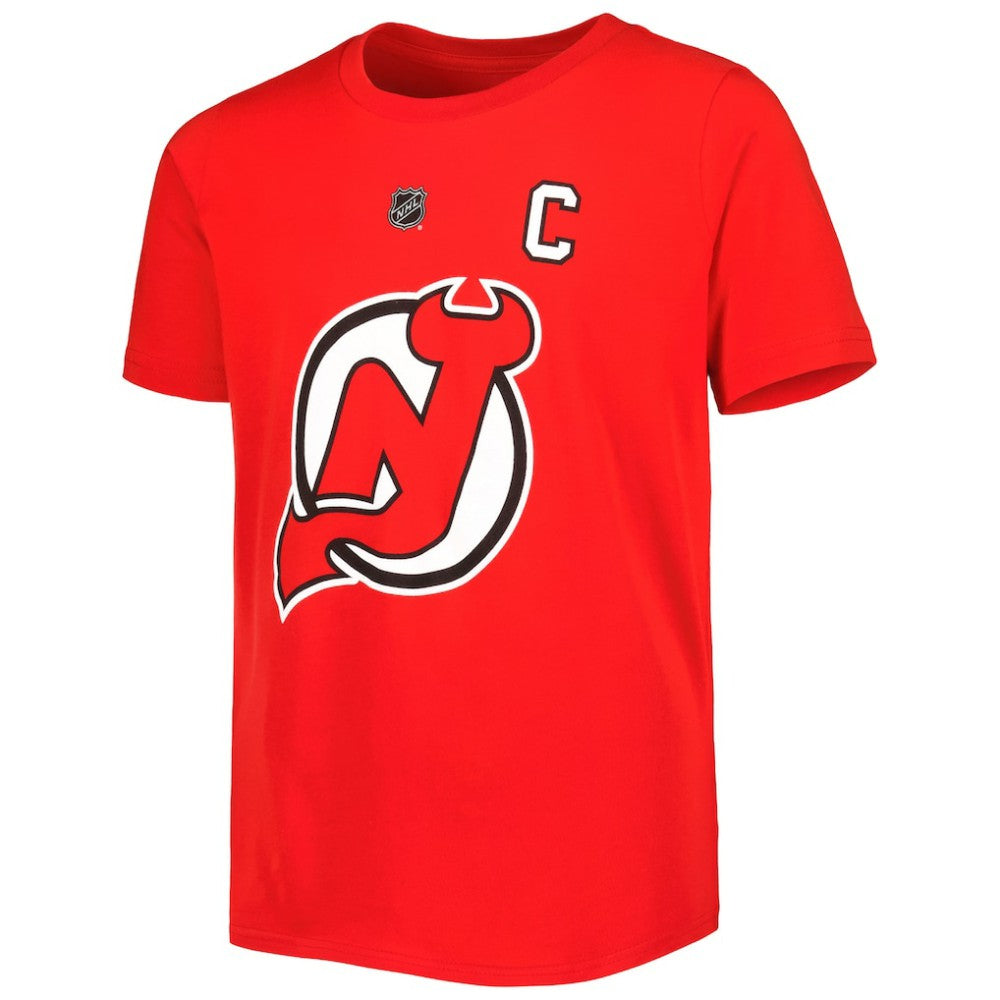 Nico Hischier New Jersey Devils - Youth Player Name & Number T-Shirt Red