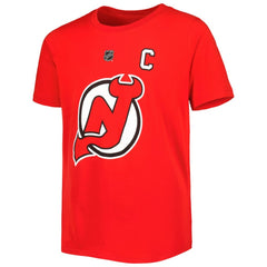 Nico Hischier New Jersey Devils - Youth Player Name & Number T-Shirt Red