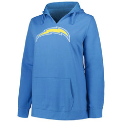 Justin Herbert Los Angeles Chargers Profile Women's Plus Size Player Name & Number Pullover Hoodie Powder Blue - NFL