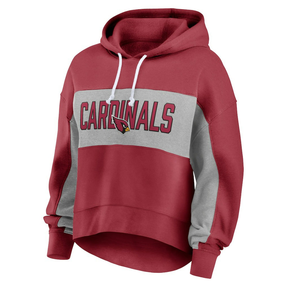Arizona Cardinals Women's Filled Stat Sheet Lighweight Modest Crop Hoodie Cardinal - Fanatics
