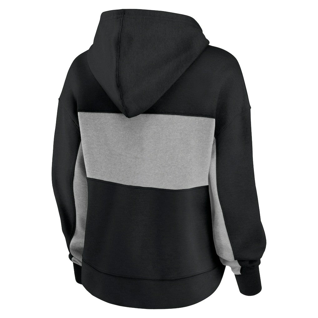 Carolina Panthers Women's Filled Stat Sheet Lighweight Modest Crop Hoodie Black - Fanatics