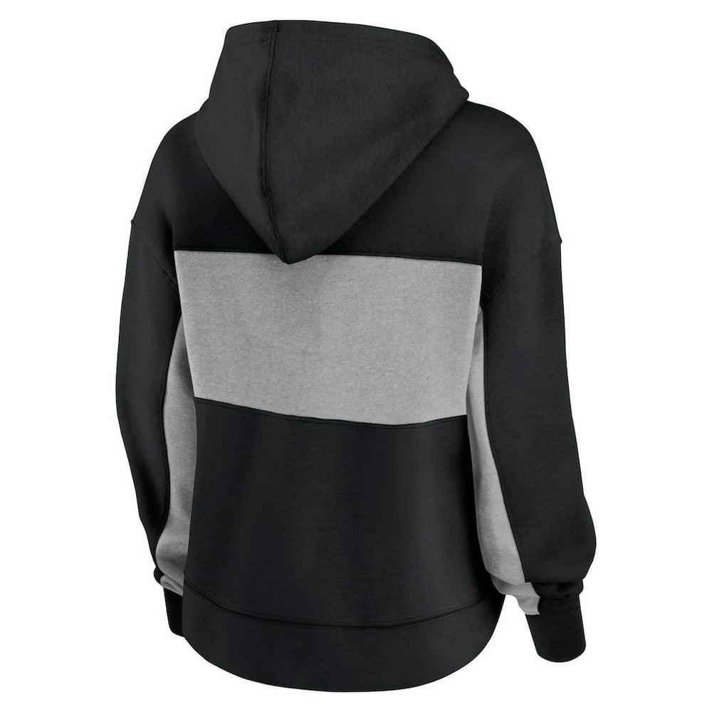 Carolina Panthers Women's Filled Stat Sheet Lighweight Modest Crop Hoodie Black - Fanatics