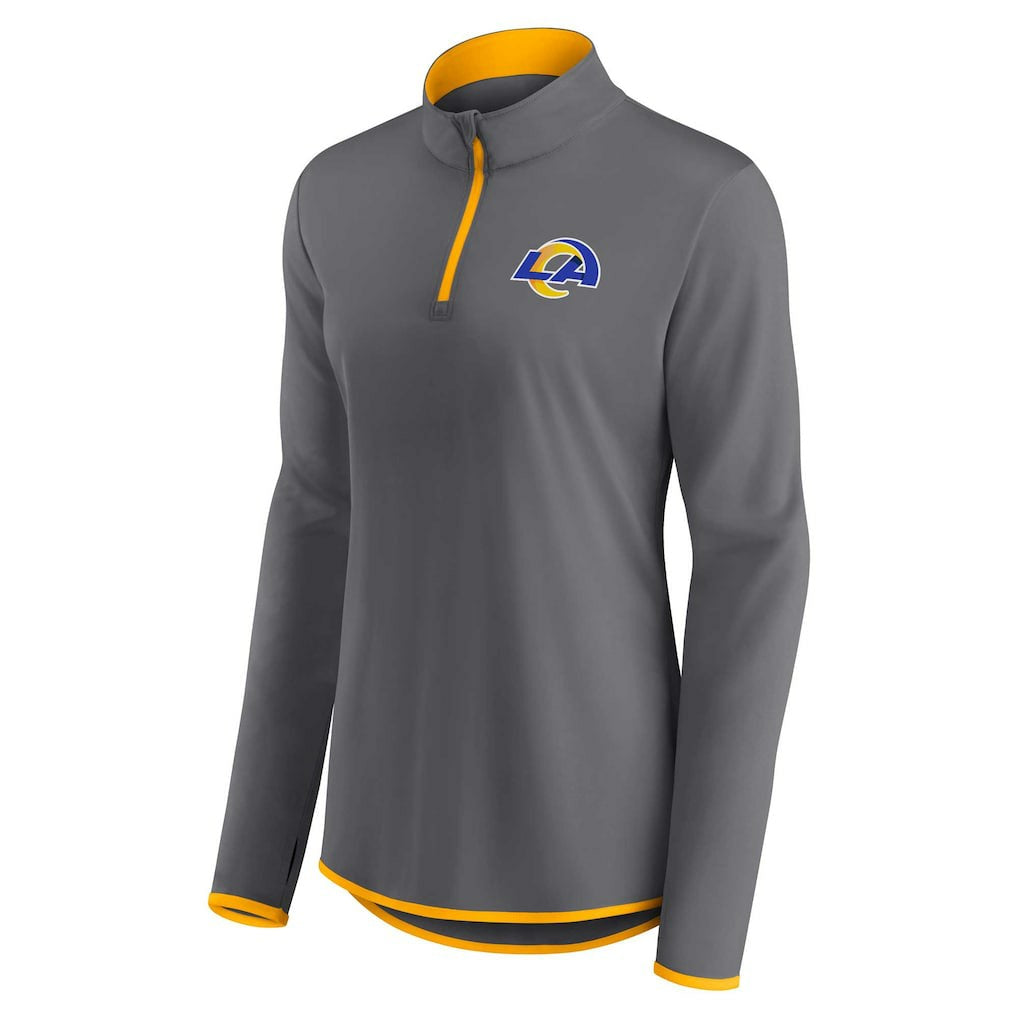 Los Angeles Rams Women's Adult Corner Long Sleeve 1/4 Zip Top Gray - NFL