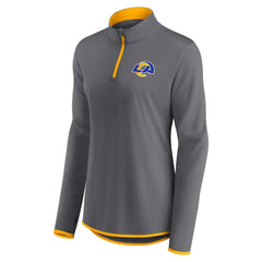 Los Angeles Rams Women's Adult Corner Long Sleeve 1/4 Zip Top Gray - NFL