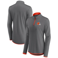Cleveland Browns Women's Adult Corner Long Sleeve 1/4 Zip Top Gray - NFL