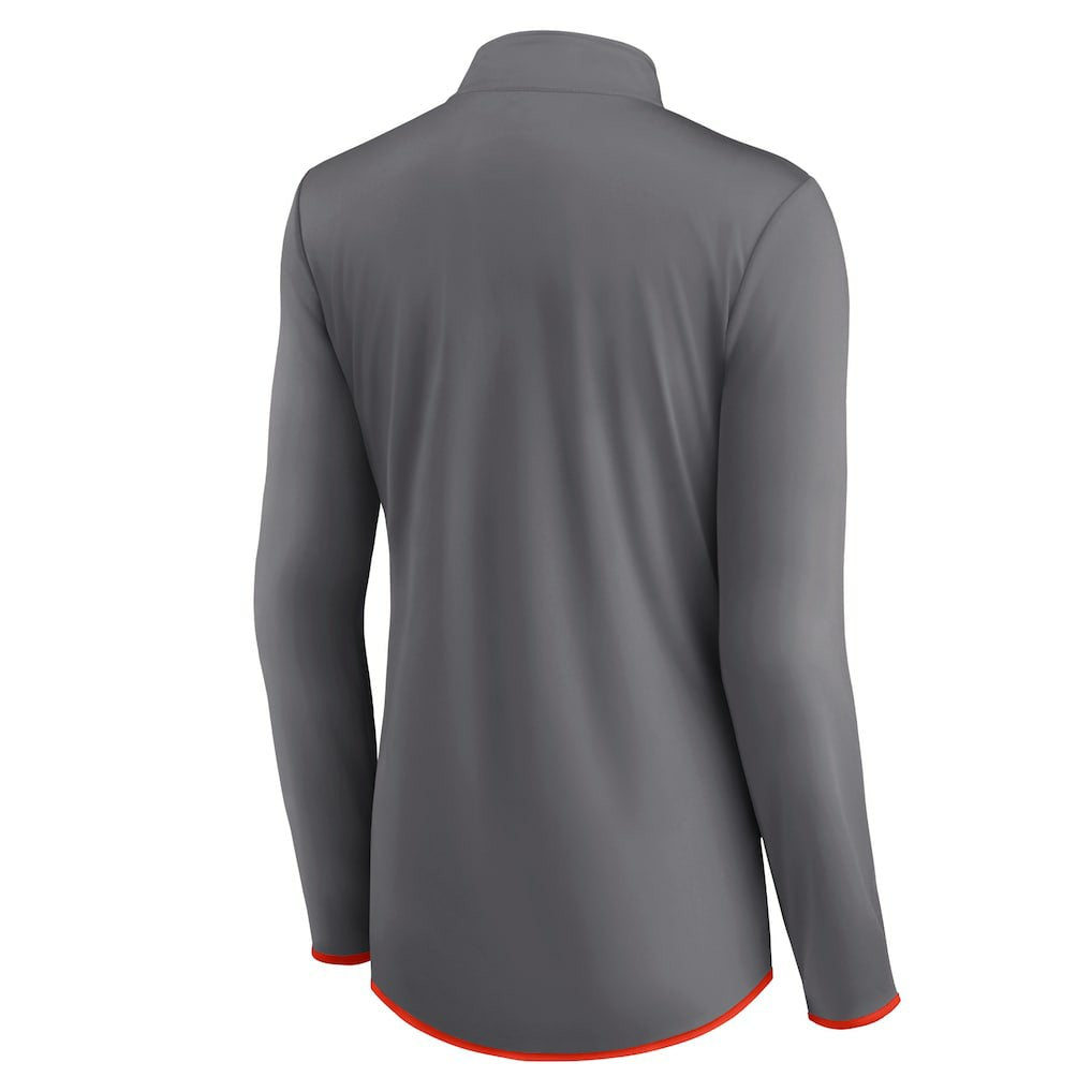 Cleveland Browns Women's Adult Corner Long Sleeve 1/4 Zip Top Gray - NFL