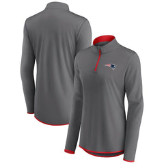 New England Patriots Women's Adult Corner Long Sleeve 1/4 Zip Top Gray - NFL
