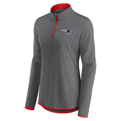 New England Patriots Women's Adult Corner Long Sleeve 1/4 Zip Top Gray - NFL