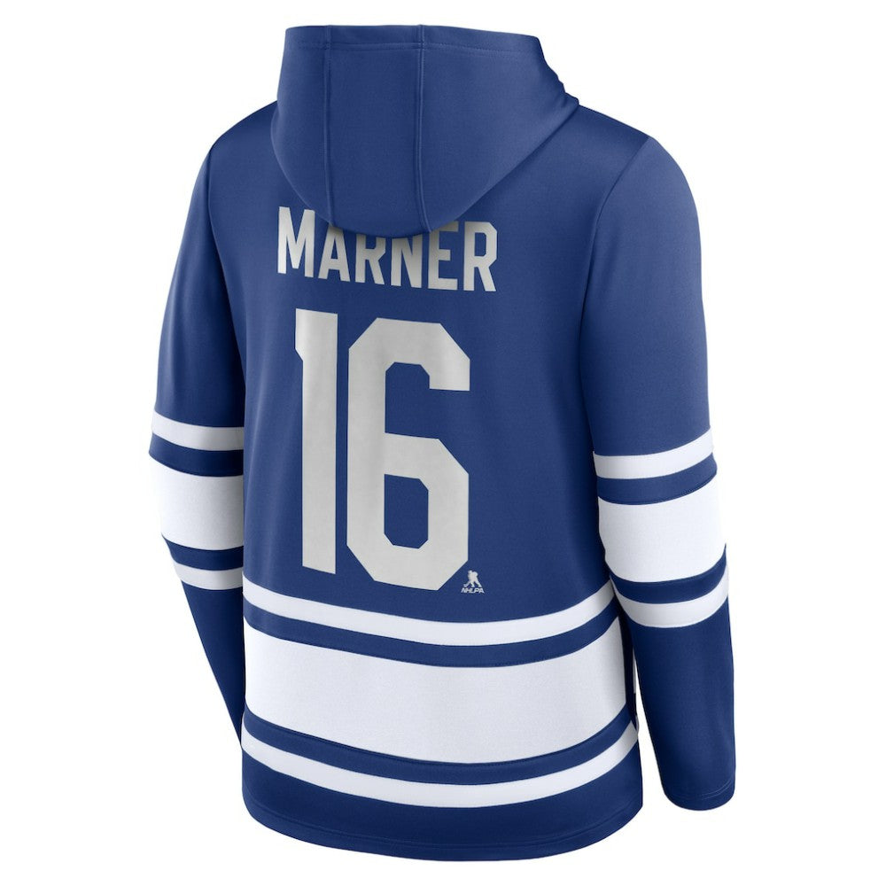 Mitch Marner Toronto Maple Leafs - Fanatics Name & Number Lace-Up Pullover Hoodie Blue