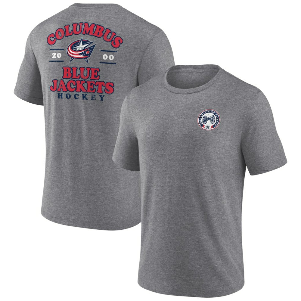Columbus Blue Jackets - Fanatics Winger Tri-Blend T-Shirt Heather Gray