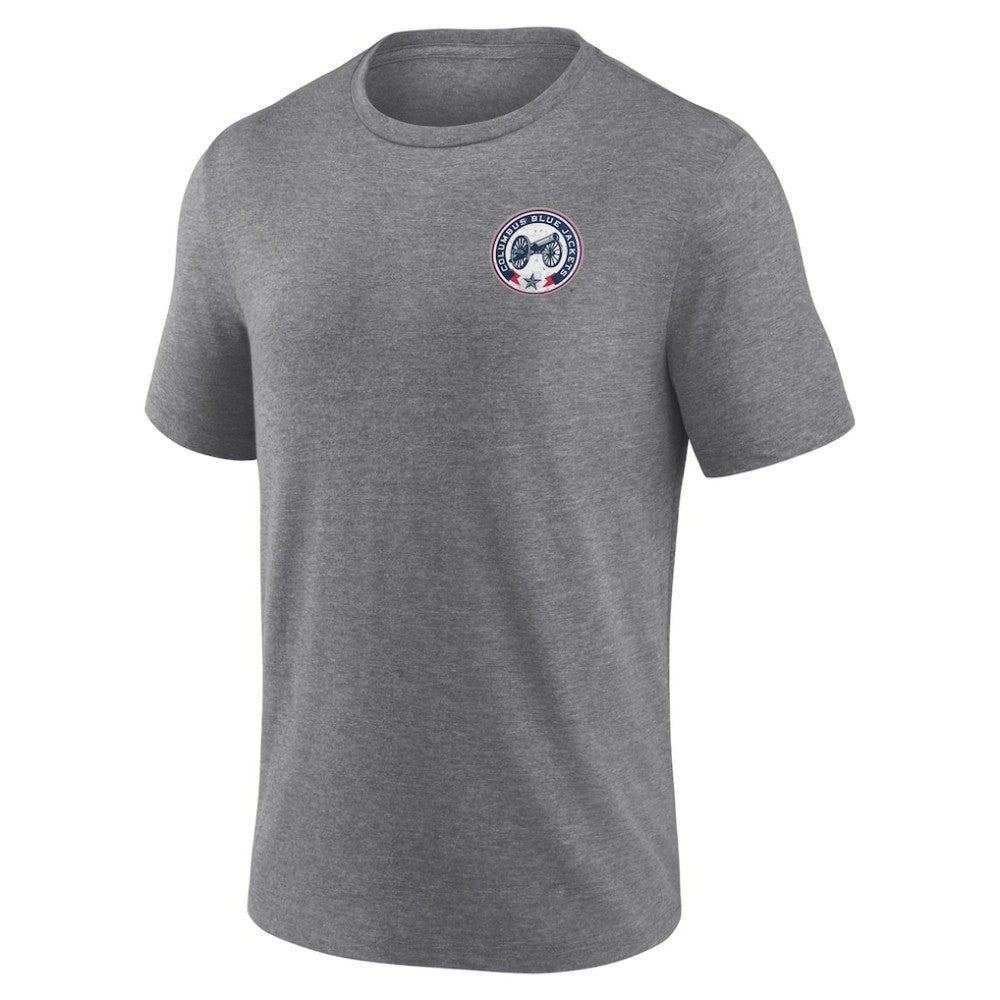 Columbus Blue Jackets - Fanatics Winger Tri-Blend T-Shirt Heather Gray