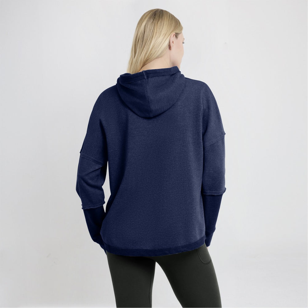 Tennessee Titans Women's Lightewight Modest Crop Lounge Helmet Arch Pullover Hoodie Navy - Fanatics