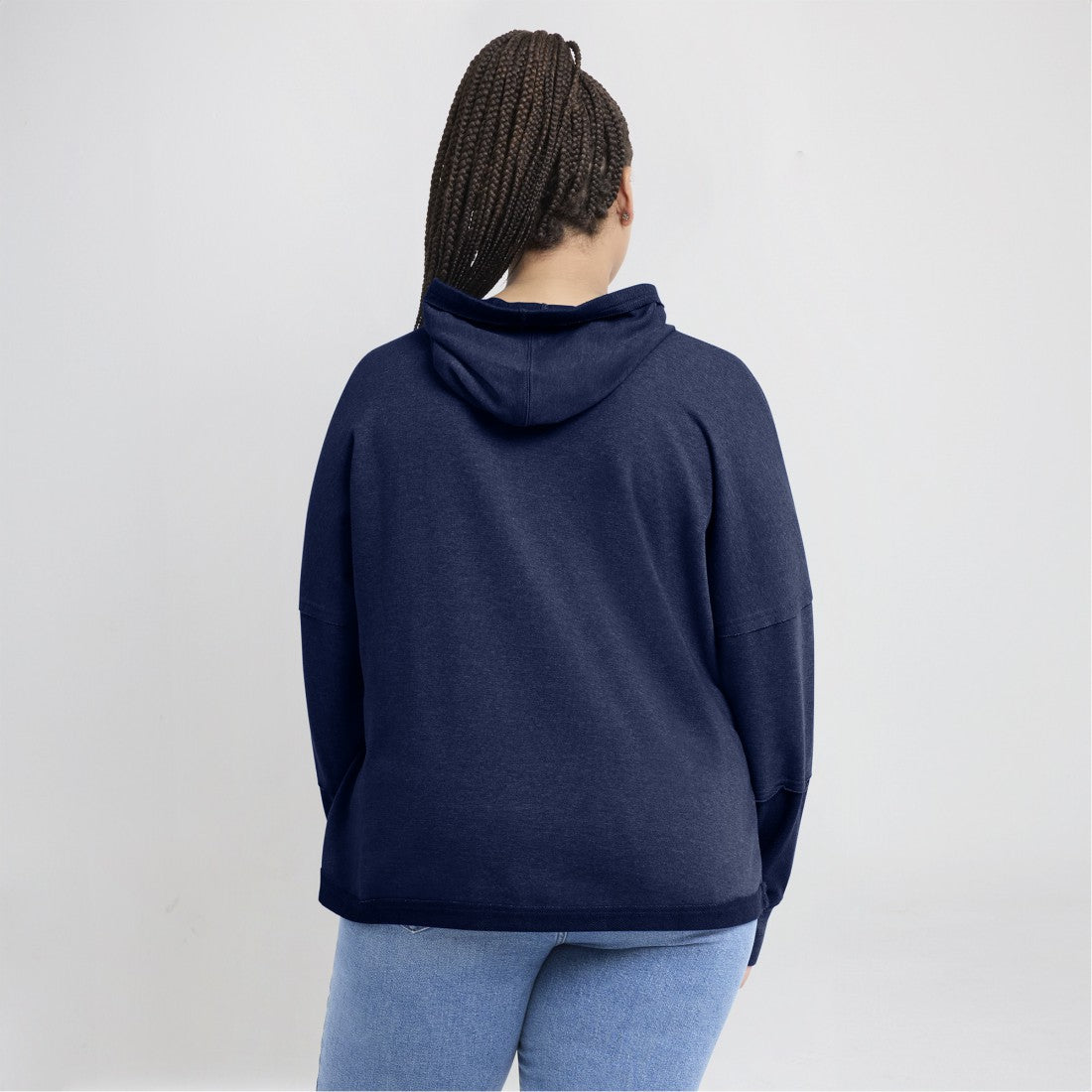 Tennessee Titans Women's Lightewight Modest Crop Lounge Helmet Arch Pullover Hoodie Navy - Fanatics