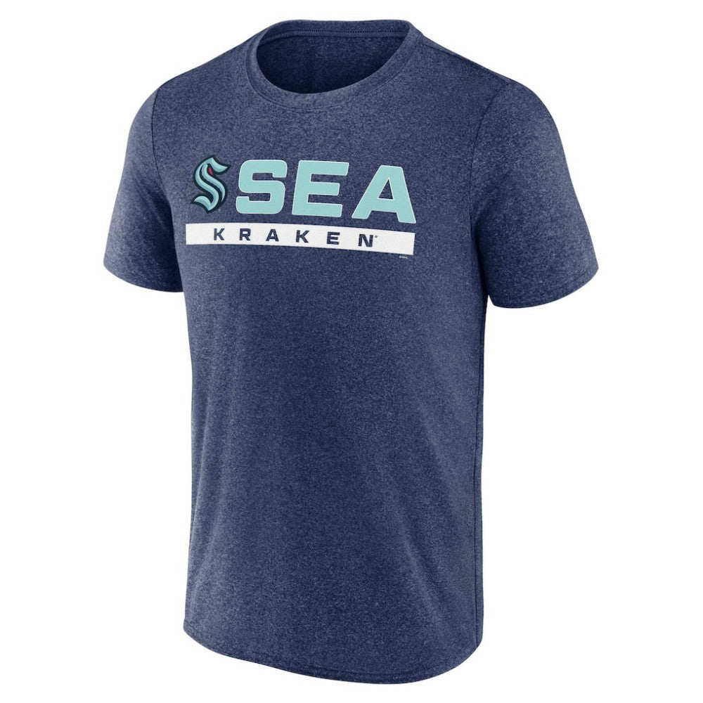 Seattle Kraken Fanatics Playmaker T-Shirt Heather Deep Sea Blue
