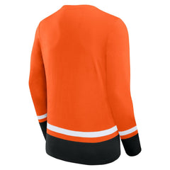 Philadelphia Flyers - Fanatics Back Pass Lace-Up Long Sleeve T-Shirt Orange