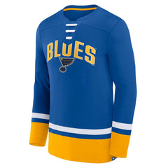 St. Louis Blues - Fanatics Back Pass Lace-Up Long Sleeve T-Shirt Blue