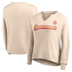 Tampa Bay Buccaneers Women's Go For It Notch Neck Waffle Knit Lightweight Long Sleeve T-Shirt Tan - Fanatics