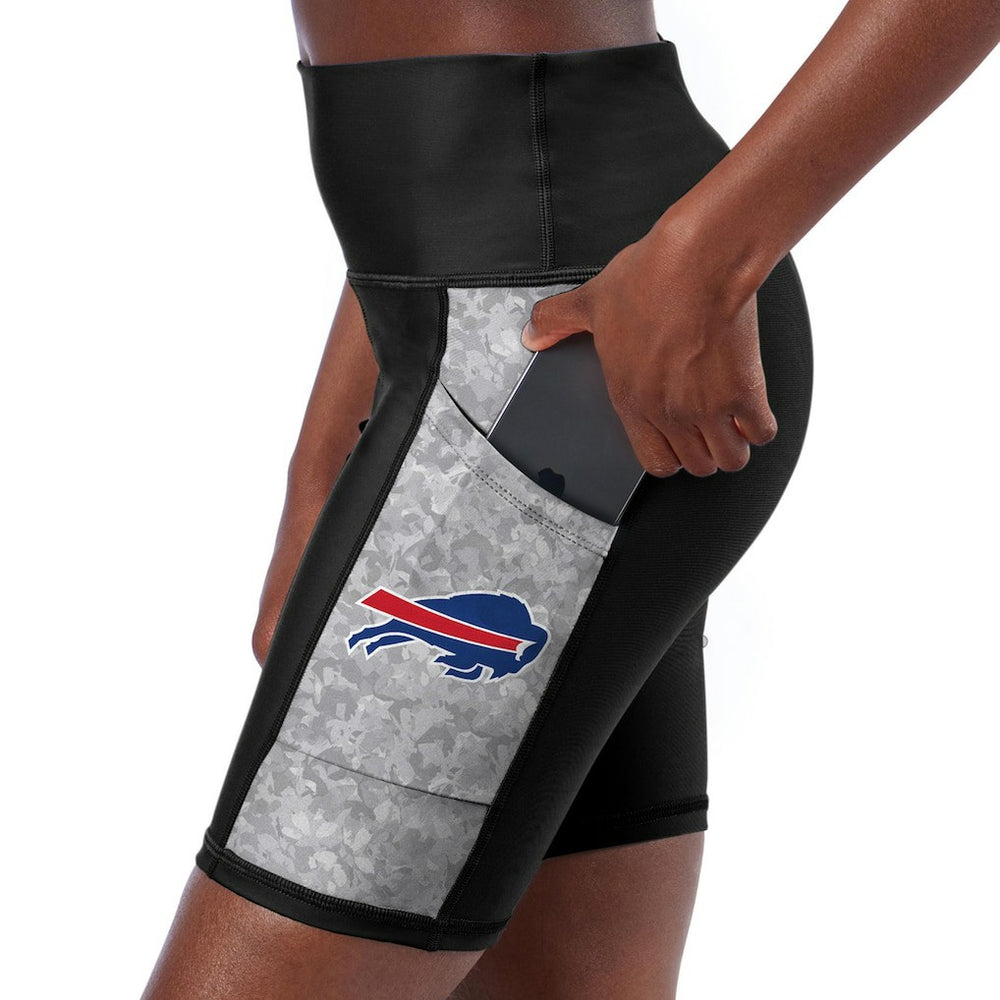 Buffalo Bills Certo Women's High Waist Logo Two-Pocket Biker Shorts Black - NFL