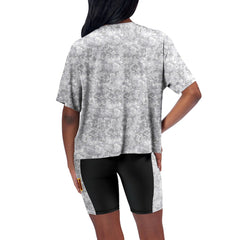 Washington Commanders Certo Women's Cropped Turnout T-Shirt Gray - NFL
