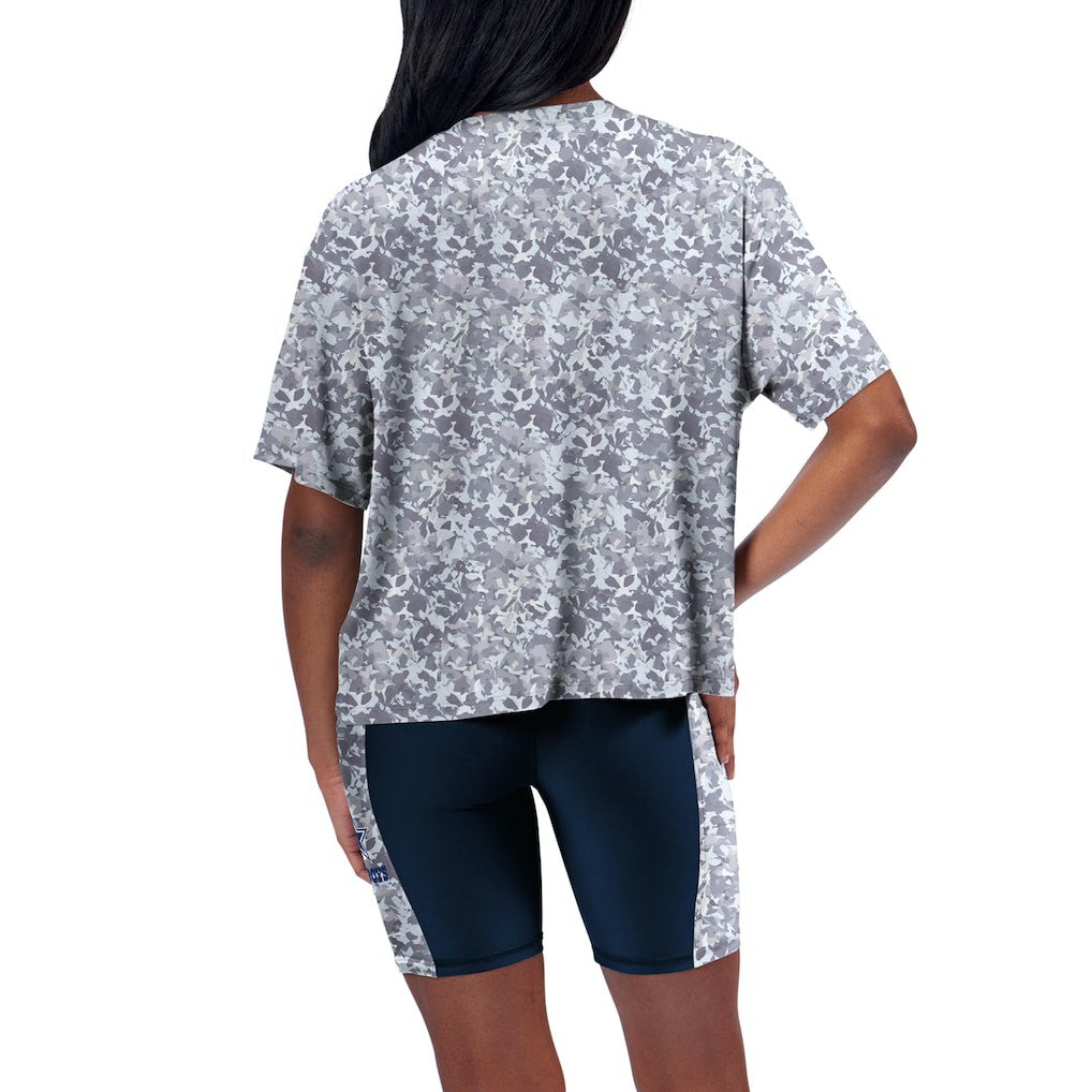 Dallas Cowboys Certo Women's Cropped Turnout T-Shirt Navy - NFL