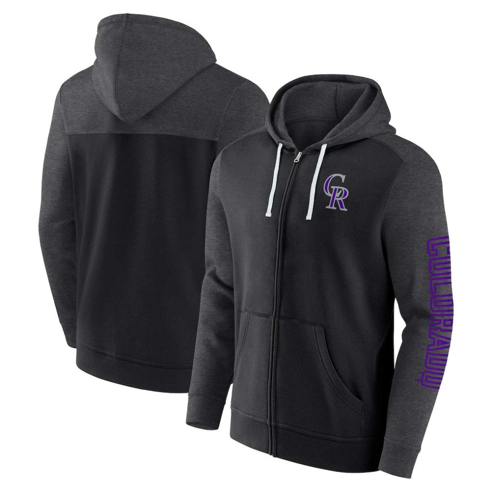 Colorado Rockies Fanatics Offensive Line Up Lightweight Full-Zip Hoodie Online